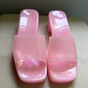 Barbie pink jelly heel sandals